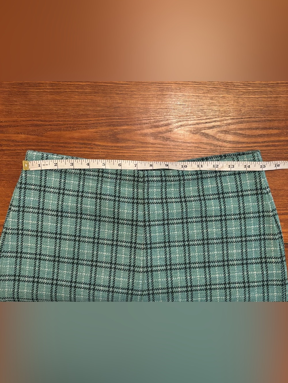 Vintage 1970s Green Plaid High-Waist Wide-Leg Pants - Picture 11 of 12